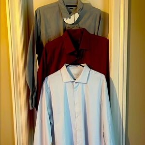 Perry Ellis Blue and Red Dress Shirts Elegant Collection one BGBG Attitude!